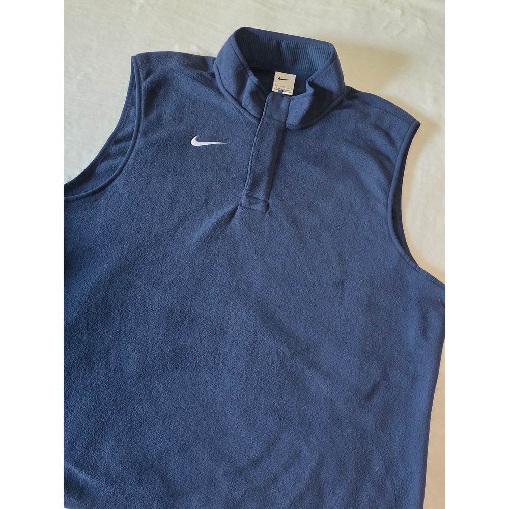 Nike Mens Therma-FIT Golf Vest Midnight Navy Fleece Quarter Snap DA4985-419 L